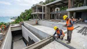 Fungsi waterstop PVC pada sambungan beton villa modern